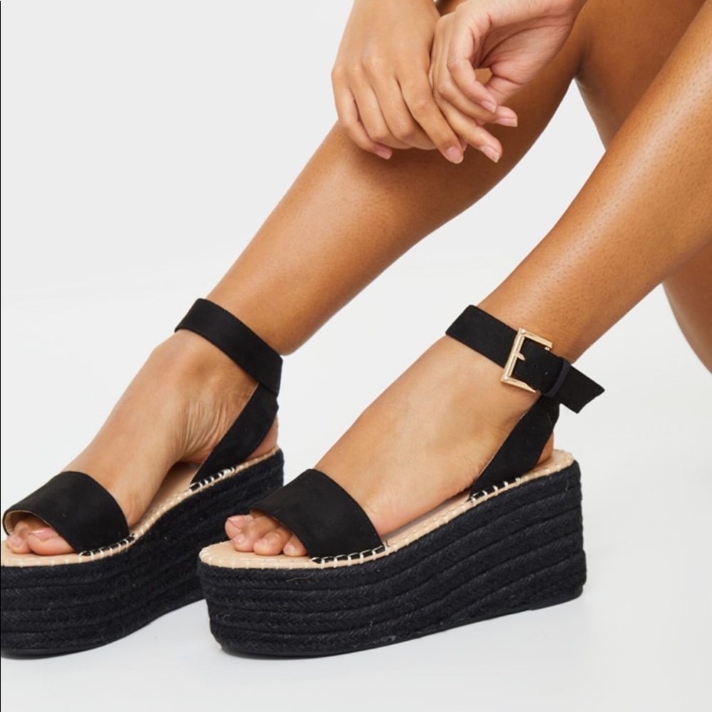 NWT Pretty Little Thing Platform Wedge Sandals